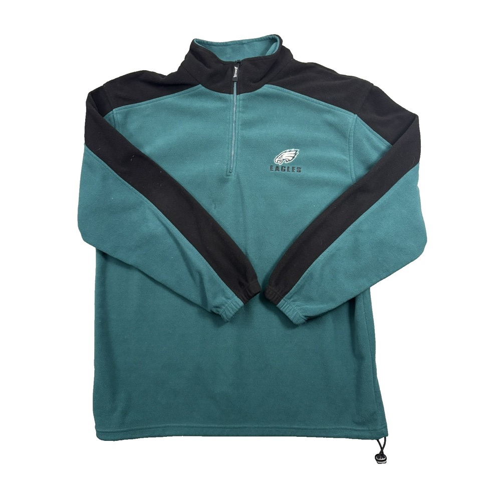 Y2K NFL Philadelphia Eagles Quarter 1/4 Zip Polyester Green XL Fleece Pullover